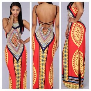 Aztec maxi dress